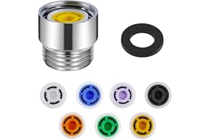 ABVSDU 7 Pcs Shower Flow Restrictor, Shower Flow Reducer Limiter Water Flow Saver Adapter Set 1/2 Inch Flow Restrictor Control Valve for Fixed Shower Head Handheld Shower 1.2/1.5/1.8/2/ 2.2/2.5 Gpm