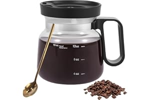 16OZ Coffee Pot Shaped Mug, Glass Coffee Mug Coffee Pot Style with Leak Proof Lid and Spoon, Ergonomic Handle Hot Beverages C