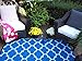 Fab Habitat Tangier Recycled Plastic Rug, Regatta Blue & White, (4' x 6')