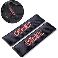 2Pcs Seat Belt Covers Shoulder Pads for GMC, Embroidered Logo Black Leather Car Seat Belt Pads Safety Belt Cover Pad for…