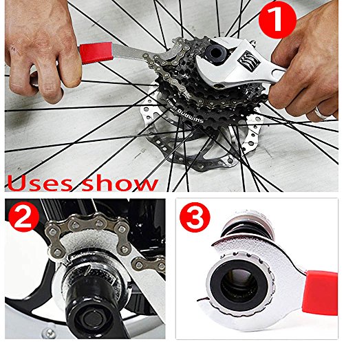 Mmrm 3 in 1 Bike Bicycle Chain Whip Bottom Bracket Freewheel Wrench Lockring Tool - Thumbnail 5