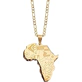 MINACHI Gold Plated Stainless Steel Geometric Pendant Chain Necklace, Vintage Fashion Statement Jewelry Gift for Women