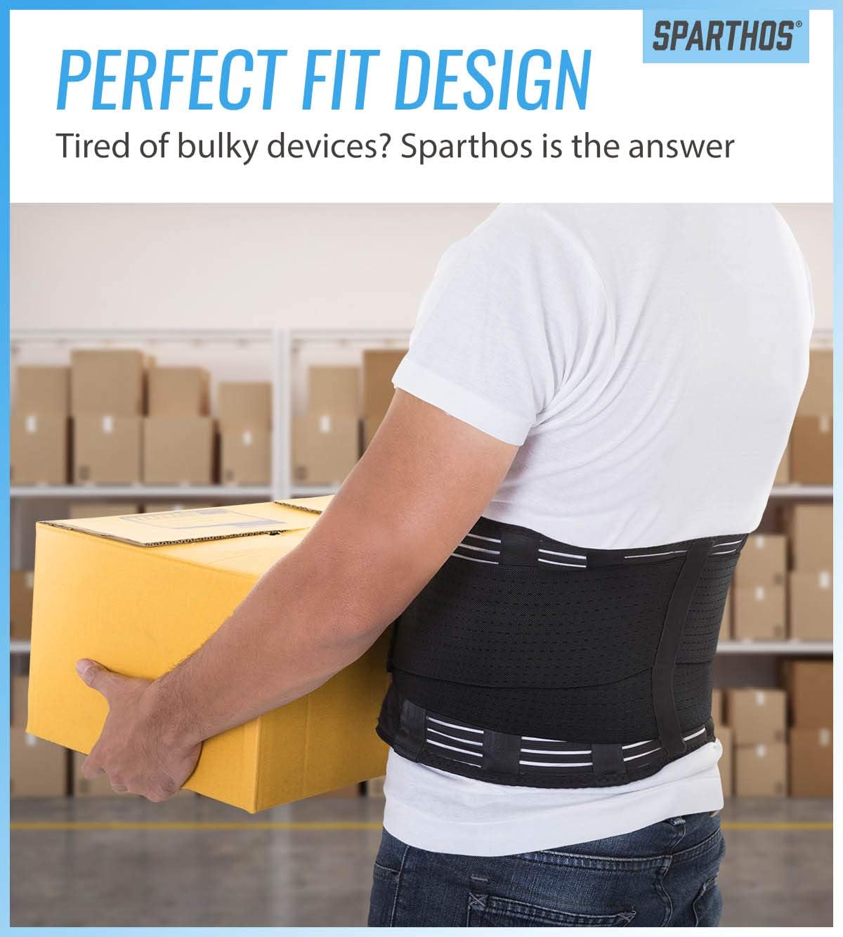 Back Brace by Sparthos - Immediate Relief for Back Pain, Herniated Disc, Sciatica, Scoliosis and more! – Breathable Mesh Design with Lumbar Pad – Adjustable Support Straps – Lower Back Belt [Size Med]: Health & Personal Care