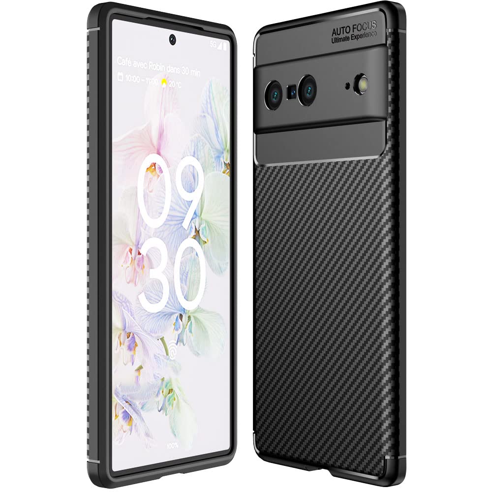 TECHGEAR Pixel 7 Case [CarbonFlex Case] Premium Flexible Soft Shockproof Slim Fit Case Cover with Carbon Fibre Effect Designed For Google Pixel 7