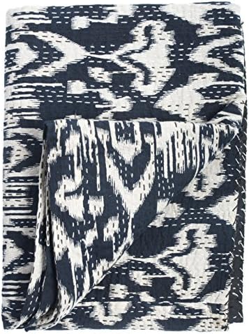Ikat Quilt - Navy - 2 Layer 100% Organic Cotton - Twin (60"x90")