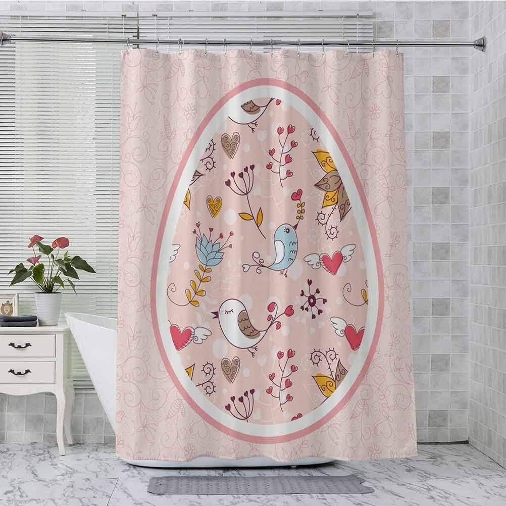 Aishare Store - Cortina de ducha de tela, color rosa fucsia mostaza