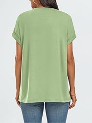 AUTOMET Womens Summer Tops Oversized Short Sleeve