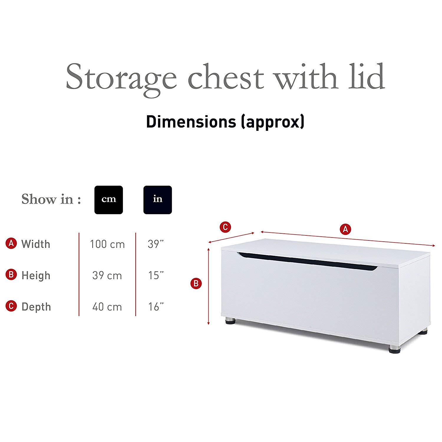 Malles Laura James Grand coffre de rangement en bois avec couvercle Cuisine & Maison