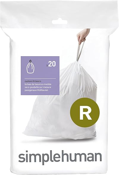 simplehuman CW0201 Code R Custom Fit Bin Liners White Pack of 20