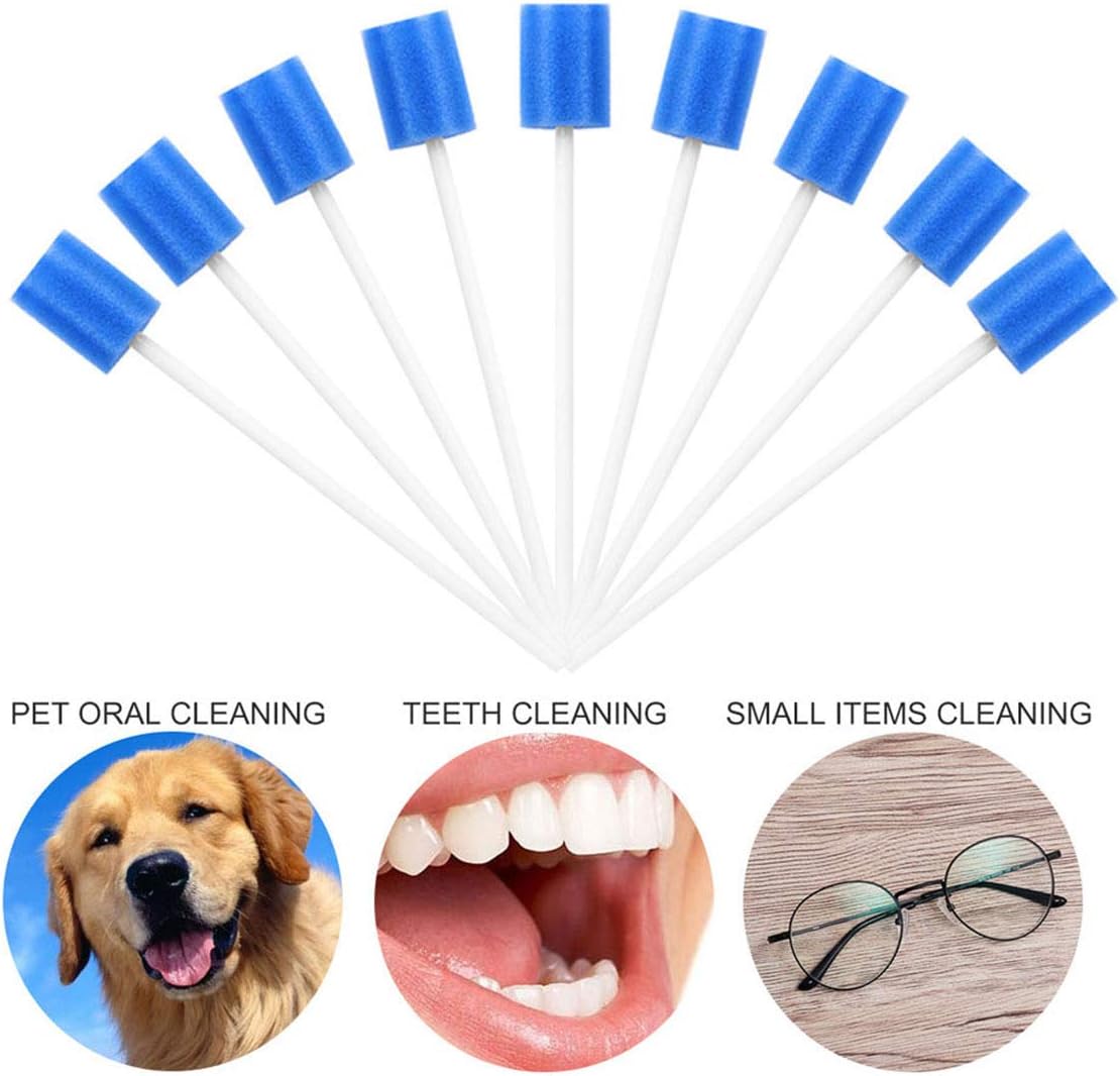 Healifty Sponge Mouth swabs 100 pcs Disposable Sponge Stick Mouth Care Sponge Tooth Cleaning Sponge Swab Oral Care (Blue) - Image 5