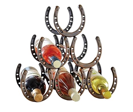 Ct Discount Store Attractive Rustic Brown Metal Horseshoe Wine