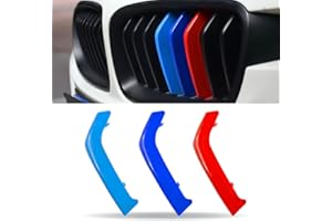 QBOONPT Car Grille Insert Trims, Automotive M-Colored Stripe Grille Trim Strips, ABS Snap-on Front Grill Trim Accessories for BMW 2013-2019 F30 F35 3 Series