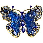 Vintage Rhinestone Butterfly Brooch Pins Insect Sparkling Crystal Butterfly Elegant Lapel Pin Dress Accessory Wedding Birthday Jewelry for Women