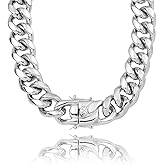 SDA Wide Chunky Gold Chain Necklace - Heavy and Waterproof 316L Surgical Steel with 18K Gold Plating for Modern Men and Women into Hip Hop Fashion