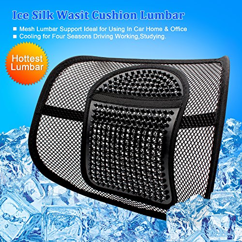 Double Mesh Lumbar Support Chair Cushion Waist Lower Back Supportive Cushions,Ice Silk Chair Seating Support Cushion for Car Home Office,Upgraded Breathable Seat Chair Sofa Lumbar BACK WAIST Support
