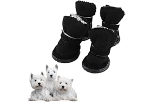 GABEFISH Snow Boots for Dogs, Dog Booties for Small Dogs, Cat Snow Boots, Dog Booties Anti Slip Black Size 1