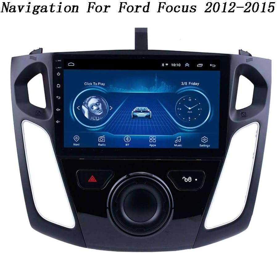 XBRMMM Android 8.1 GPS Navigation Car Radio, 9"1080P Touchscreen Screen Stereo TV, for Ford Focus 2012-2015, with Steering Wheel Control Bluetooth Handsfree Call Mirrorlink DAB SWC