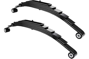 GEARCESS Trailer Leaf Spring 6 Leaf Double Eye 3500 lbs Cap for 7000 lbs Axle Suspension 25-1/4" Length, Heavy Duty Steel Plate Springs fits for SW6 - Set 2