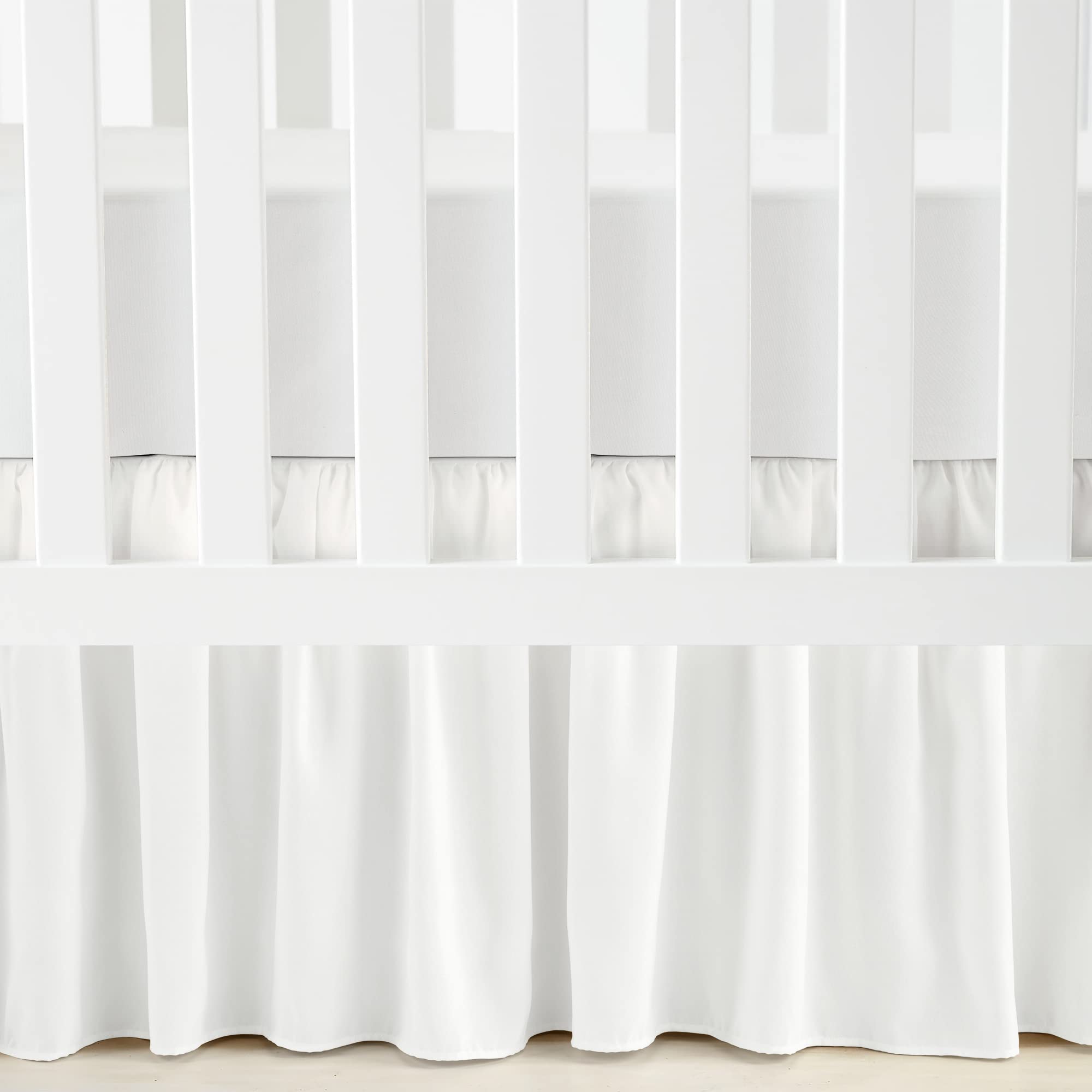 Photo 1 of Lush Decor Ruffle Crib Skirt, 16" Drop, White