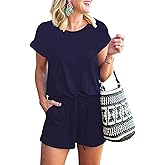ANRABESS Rompers for Women Summer 2026 Casual Dressy One Piece Tshirt Short Pants Jumpsuit Beach Vacation Outfit Clothes