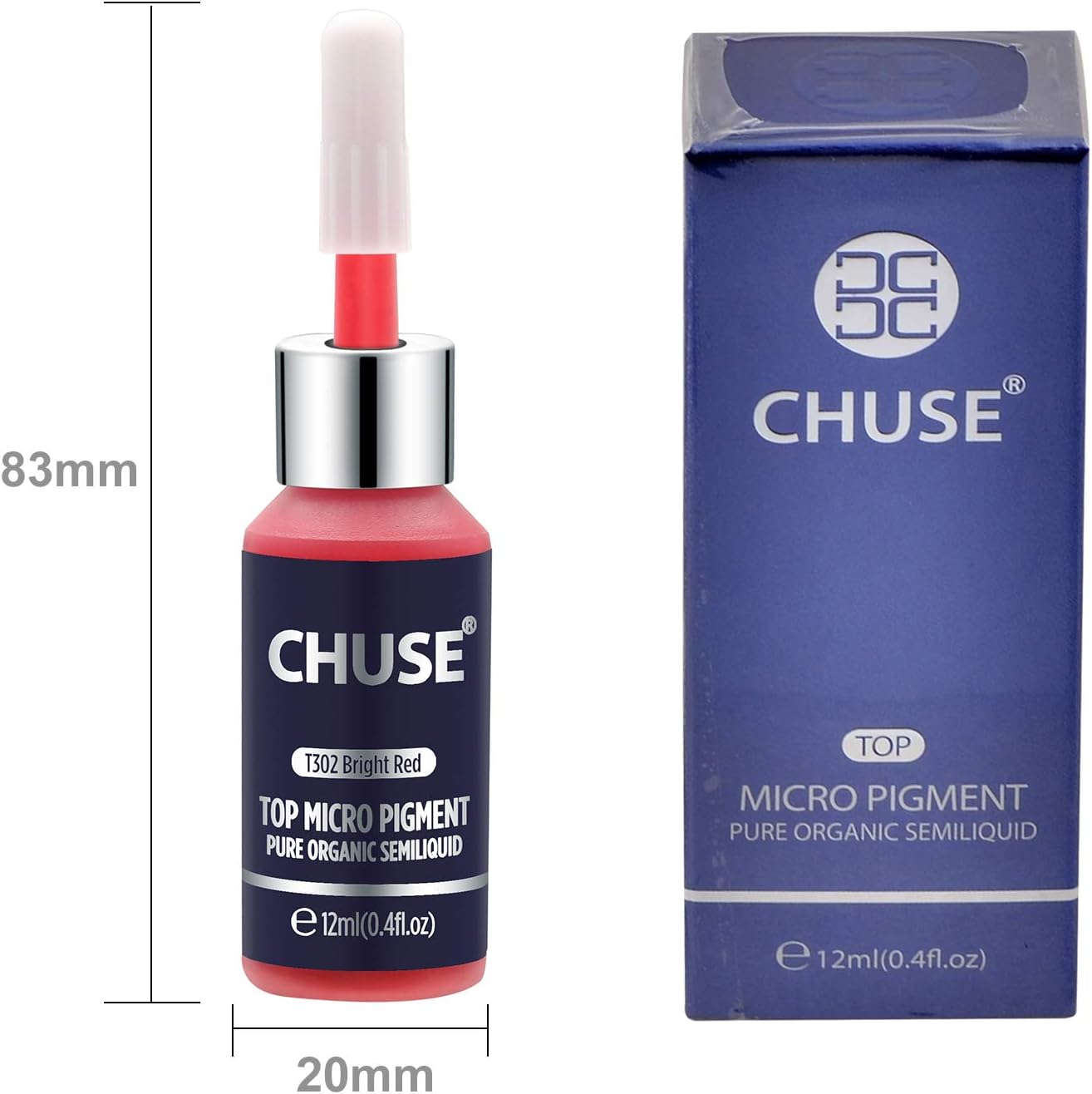 CHUSE PMU Lip Pigments 0.4oz/12ml (T302 Bright Red), 12 ml (Pack of 1) - Image 4