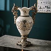 Magcolor Tall Table Modern Vase,Large Ceramic Flower Vases for Shelf Home Decor,Creative Classic White Vase 16.5 inch,Sophisticated Vessel for Decorative Branches and Dried Flower.