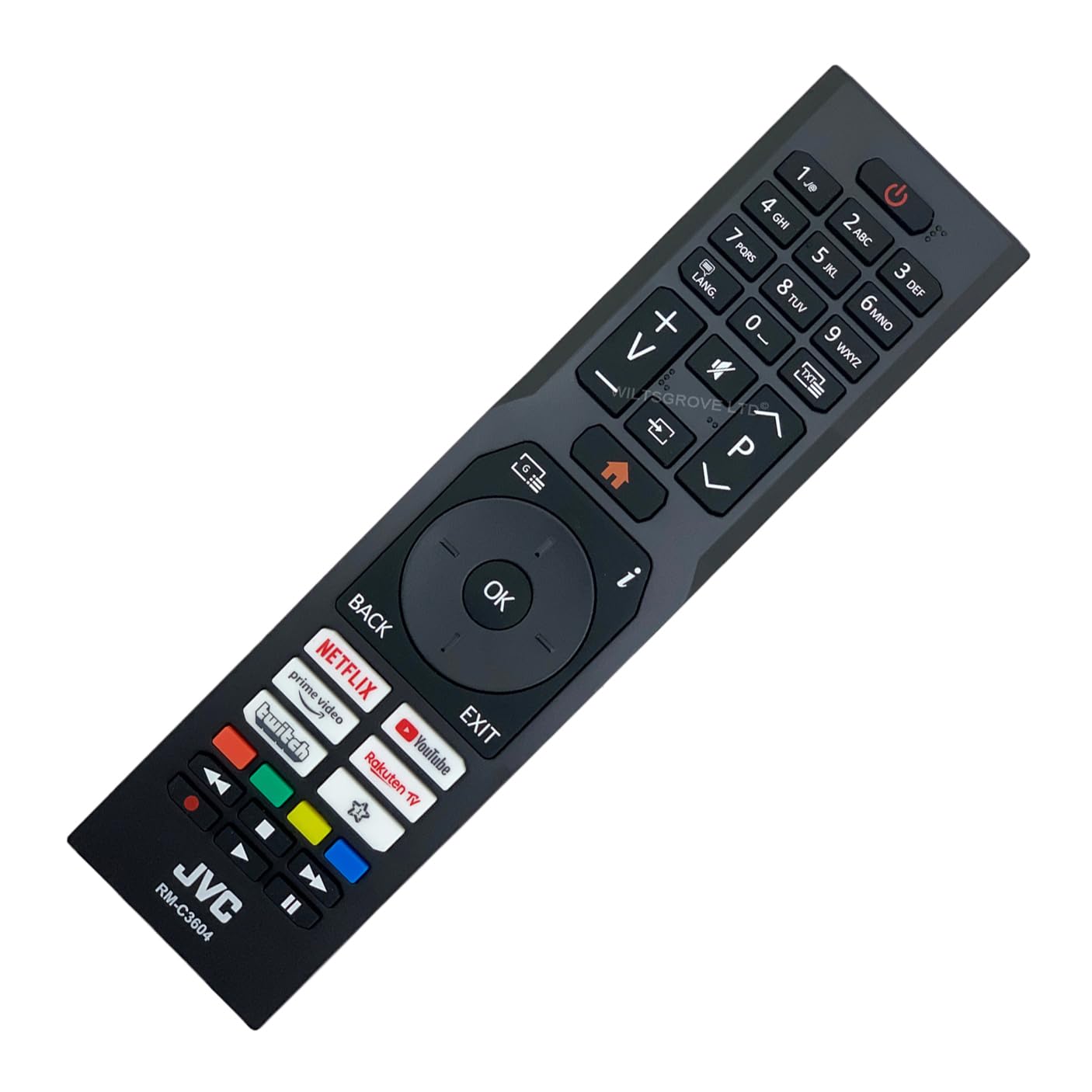 121AV Original RM-C3604 TV Remote Control Compatible with JVC LT-32VF5105 LT-40VF3001 LT-43VF5105 LT-43VU2201 LT-43VU2255 LT-43VU8156 LT-50K8100(A) LT-43VU3100 LT-58VU6255 Ultra HD 4K. Smart LED