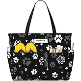 AMORVITA Large Travel Beach Tote Bag with Zipper Pockets Portable Lightweight Gym Bag Picnic Outdoor