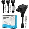 TAUTOY UF549 Ignition Coil Pack 9029 Spark Plug (4PCS) 2005-2019 For 1.6L 1.8L 2.0L 2.5L Nissan Altima Cube NP300 Frontier Rogue Sentra Tiida Urvan Versa XTrail,For 5.6L INFINITI FX50 M56 QX70