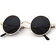 KALIYADI Round Polarized Sunglasses for Men Women Retro Metal Hippie Circle Style Sun Glasses UV Protection