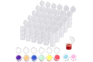 15 Strips 90 Pots Empty Paint Pots, YGAOHF 5 ml/0.17 oz Large Empty Paint Pots with Lids, Easy Open Acrylic Paint Container Paint Strips for Classroom School Painting Art Supplies