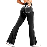 DemonQueen Women's Flare Yoga Pants,High Waisted Tummy Control Fitness Yoga Pants,Bootcut Pants for Women
