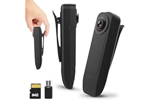 Vauvinmaic Mini Body Camera with Audio and Video Recording, 1080P Body Cam with 64G Card, Night Vision POV Cameras, Wearable Pocket Camera for Security Work Records Guard Traveling