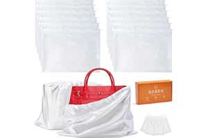 GDBEH 12 Pack Dust Bags for Handbags Travel Storage Pouch Silk Cloth Bag With Drawstring Large Storage Pouch for Handbag Purse Shoes Boots