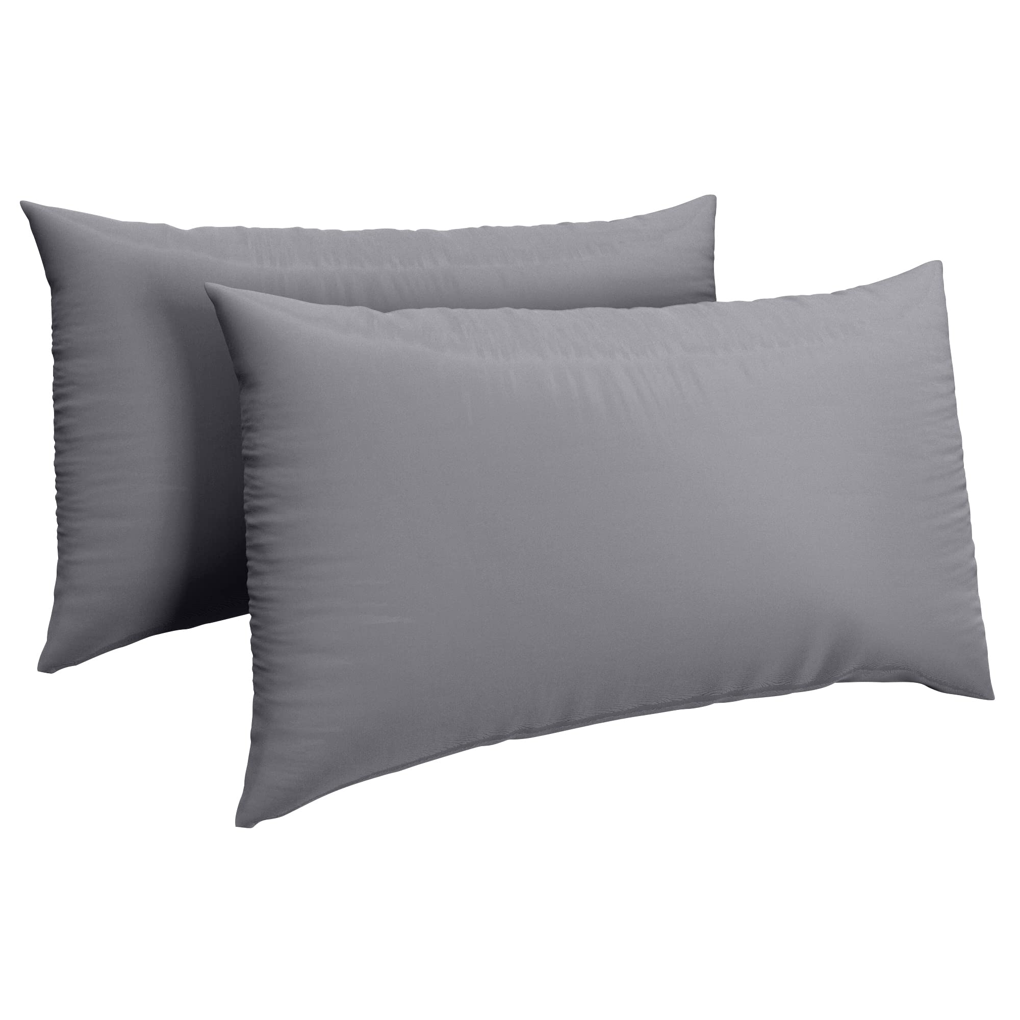HOME ACE Grey Pillow Cases 2 Pack 50CM x 75CM, Poly Cotton Pillow Cases 2 Pack Housewife Pair of Pillowcases, Easy Care Soft Stain Resistant Envelope Closure Standard Pair of Pillow case