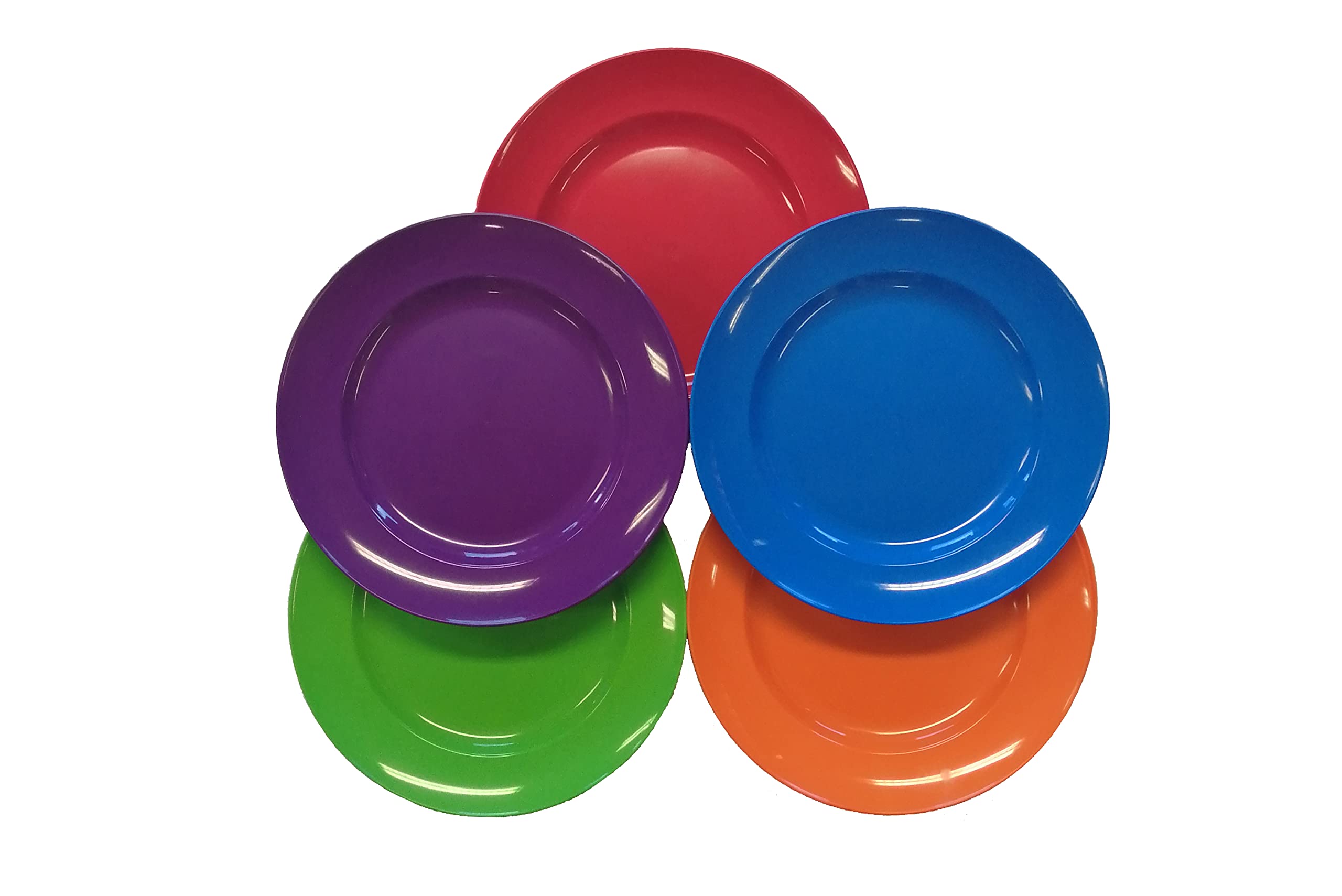 Harfield Rainbow Pack of 10 Small Plates Reusable BPA Free Plastic Children's Shatterproof Tableware