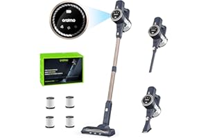 Oraimo Cordless Vacuum, 24 KPA Vacuum Cleaner with 270 W Brushless Motor, Stick Vacuum with Anti-entangle Floor Brush, Up to 45 min Runtime, for Pet Hair Hard Floor Carpet Stair Dorm, Blue