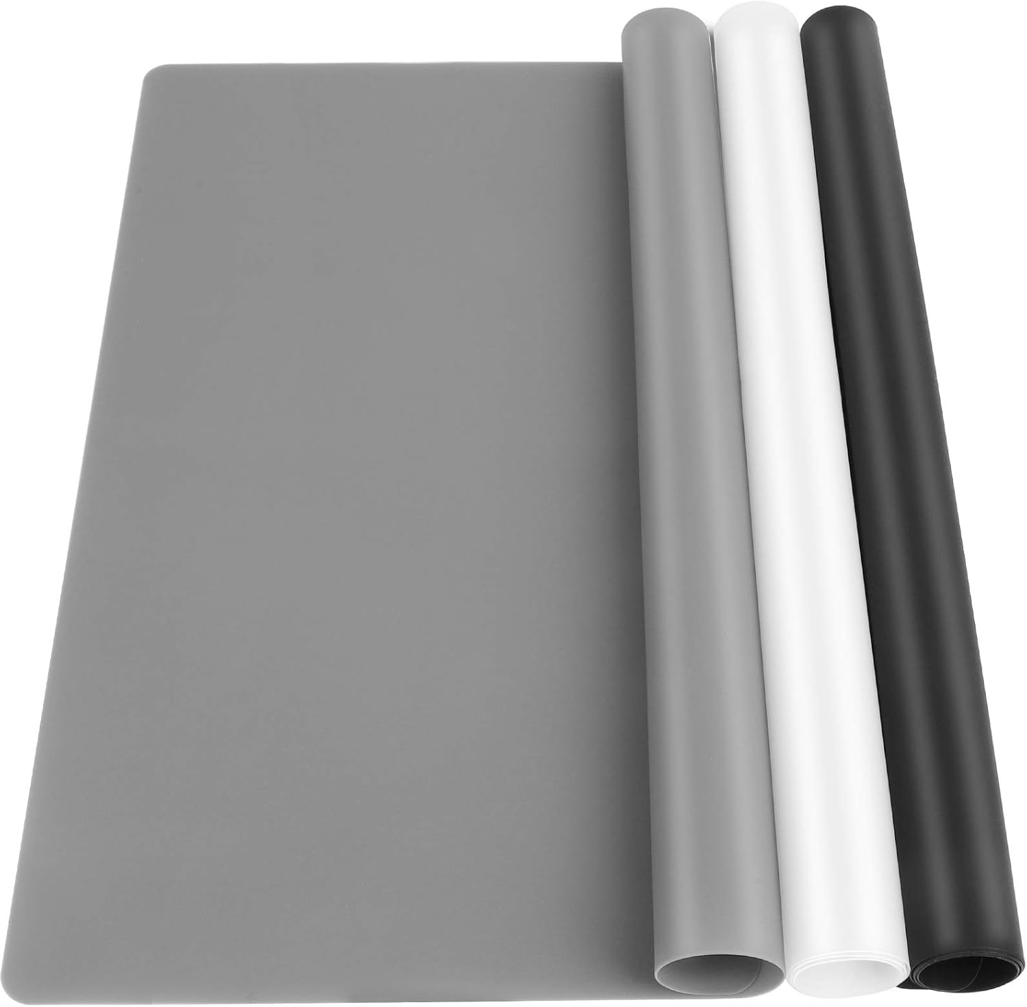 3 Pack Silicone Mats for Crafts, LEOBRO 15.7” x 11.7” Silicone Sheets for Resin Jewelry Casting Molds, Placemat, Nonstick Multipurpose Silicone Craft Mats for Resin Molds, Black, Dark Gray,Transparent