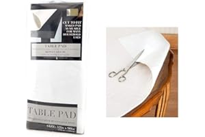 HOMESTYLE Felt Back Vinyl Table Pad 52" x 90" – Cut-to-Fit Waterproof Table Protector with Flannel Backing – Heat-Resistant Dining Pad for Daily or Under Tablecloth Use