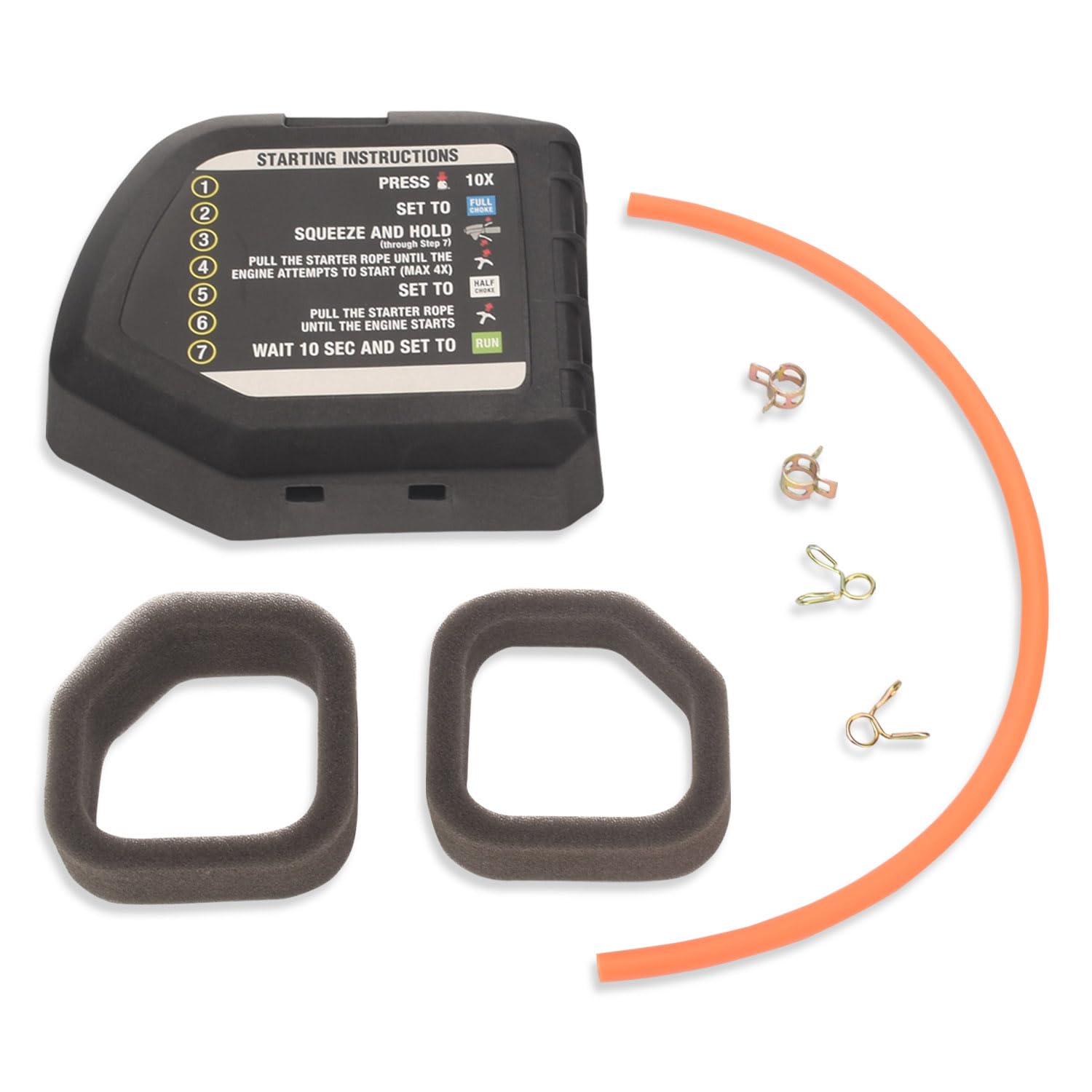 Photo 1 of 308649003 Air Filter w/Labels & 5687301 Cover Compatible with Ryobi RY251PH RY252CS RY253SS RY254BC 25CC String Trimmer - Contain oil tube