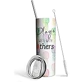 Mhrevyi Pineapple Upside Down Tumbler - 20 Oz Pineapple Print Skinny Insulated Tumbler with Lid and Straw - Perfect for Travel