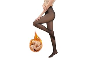 Apriddeo Fleece Lined Tights Women Fake Translucent Pantyhose Leggings High Waist Thermal Winter Warm Thick Sheer Tights