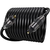 FEMORO Optical Audio Cable 20ft, Fiber Optic Toslink S/PDIF Digital Audio Cord for TV PS4/PS5 Xbox Soundbar Receiver