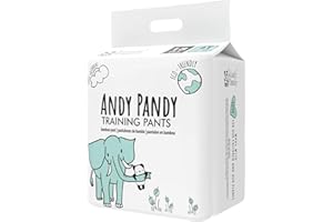 Andy Pandy Training Pant Diapers for Unisex Kids Toddlers - 4T (XXL-Large), 33+ lbs - White, 18 Count (Non-Adult)