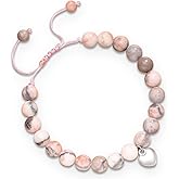 HBYDO Crystal Bracelet, Adjustable Healing Bracelets for Women, Natural Stone Bracelet with Card