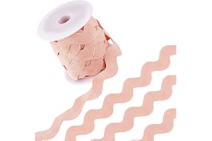 GORGECRAFT 1.34 Inch Jumbo RIC Rac Ribbon 10 Yards Huge Rick Rack Trim Ricrac Christmas Zig Zag Wave Bending Fringe Trim Wove