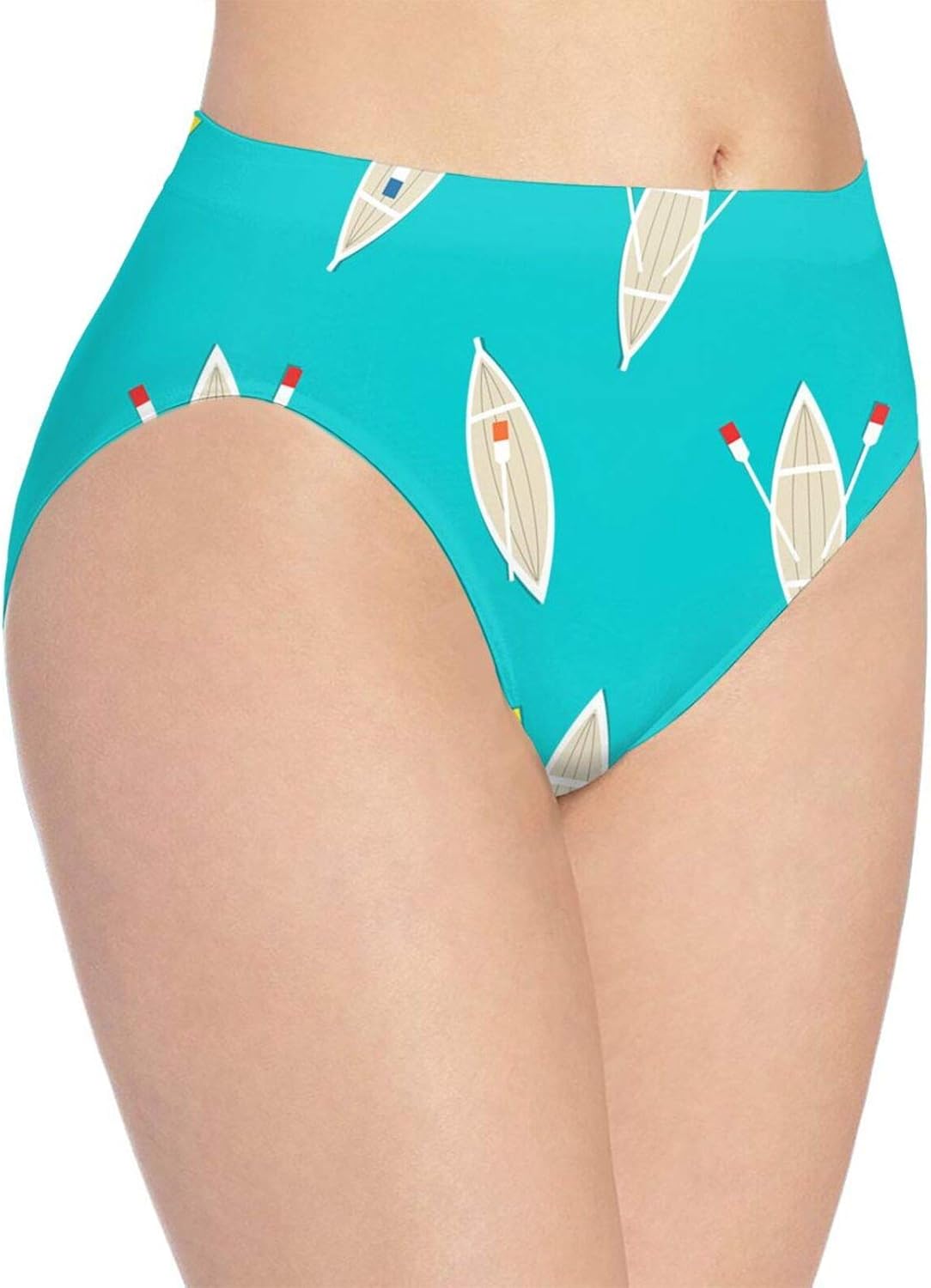 Rowing Oars in Water Women's Underwear Mid Waisted Full Coverage Sweet