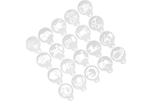 SEWACC 20Pcs Christmas Cookie Stencils DIY Painting Templates for Coffee, Cupcake, Cake, and Dessert