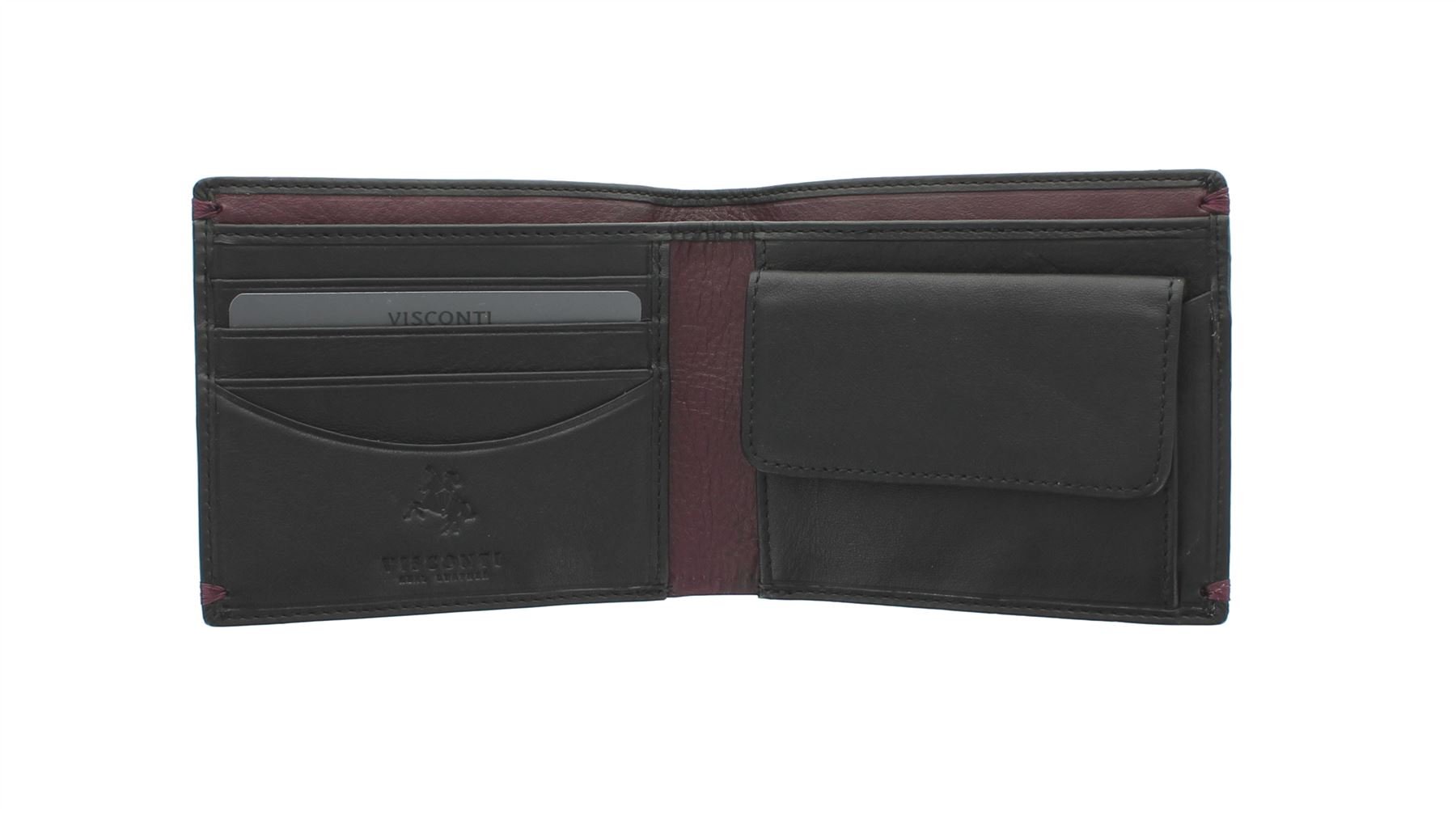 VISCONTI Alpine Collection MONTREUX Leather Wallet RFID Blocking AP62 Black/Burgundy