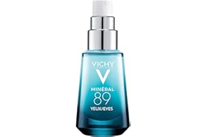 Vichy Mineral 89 Eye Serum, Hyaluronic Acid and Caffeine Cream, Under Eye Cream For Dark Circles, Hydrating & Puffiness Reducer, Opthalmologist Tested
